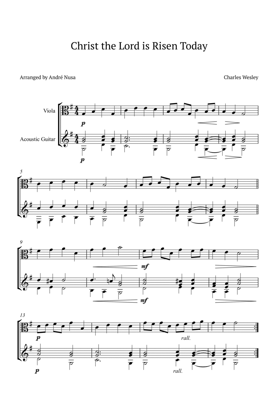 Christ the Lord is Risen Today String Duet scores gallery preview page 1