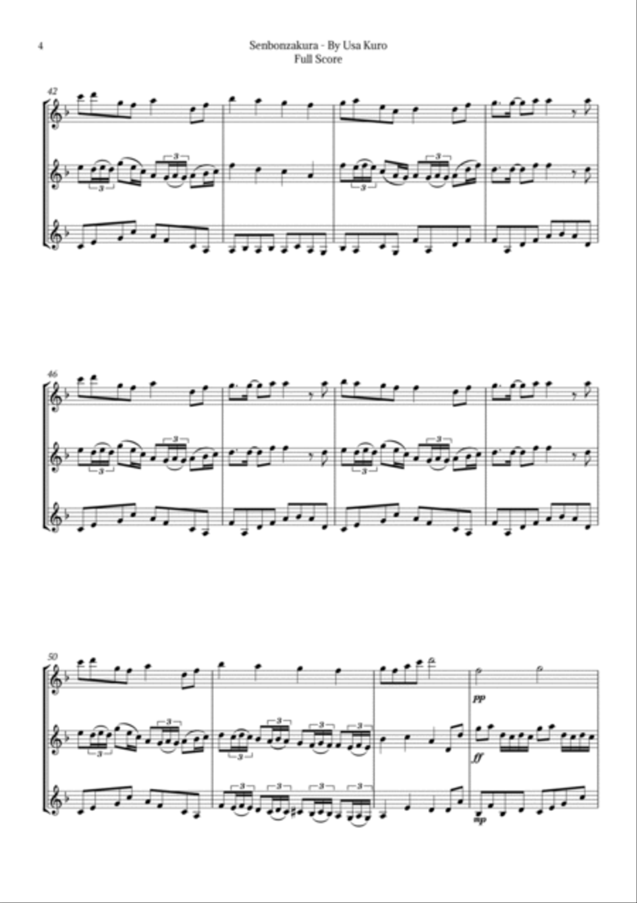 Senbonzakura String Trio scores gallery preview page 4