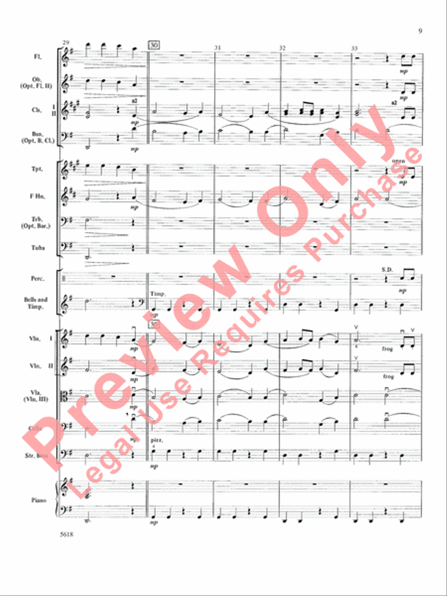 Santa at the Symphony (also playable by strings only) Full Orchestra scores gallery preview page 10