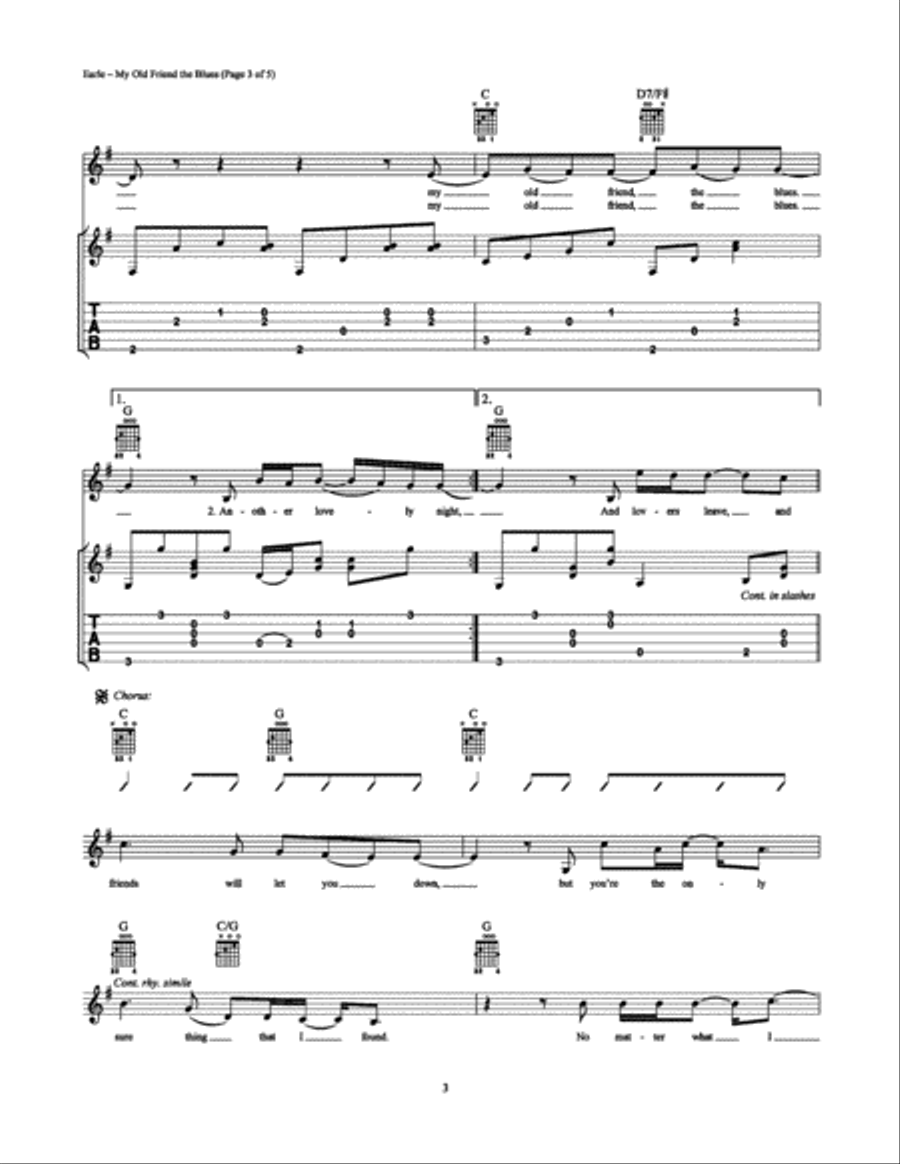 My Old Friend The Blues Electric Guitar scores gallery preview page 3