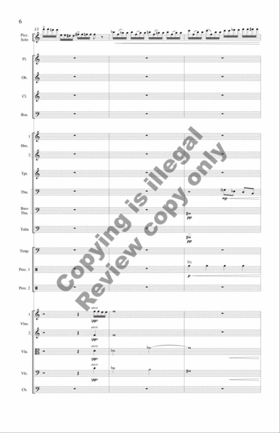 Concerto for Piccolo Solo and Chamber Orchestra (Additional Full Score) Chamber Orchestra scores gallery preview page 7