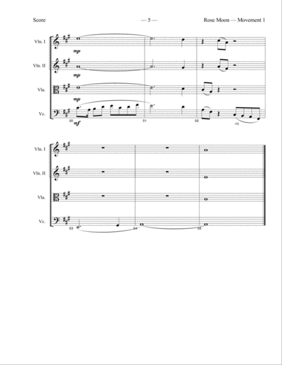 Rose Moon Rose Moon String Quartet scores gallery preview page 5
