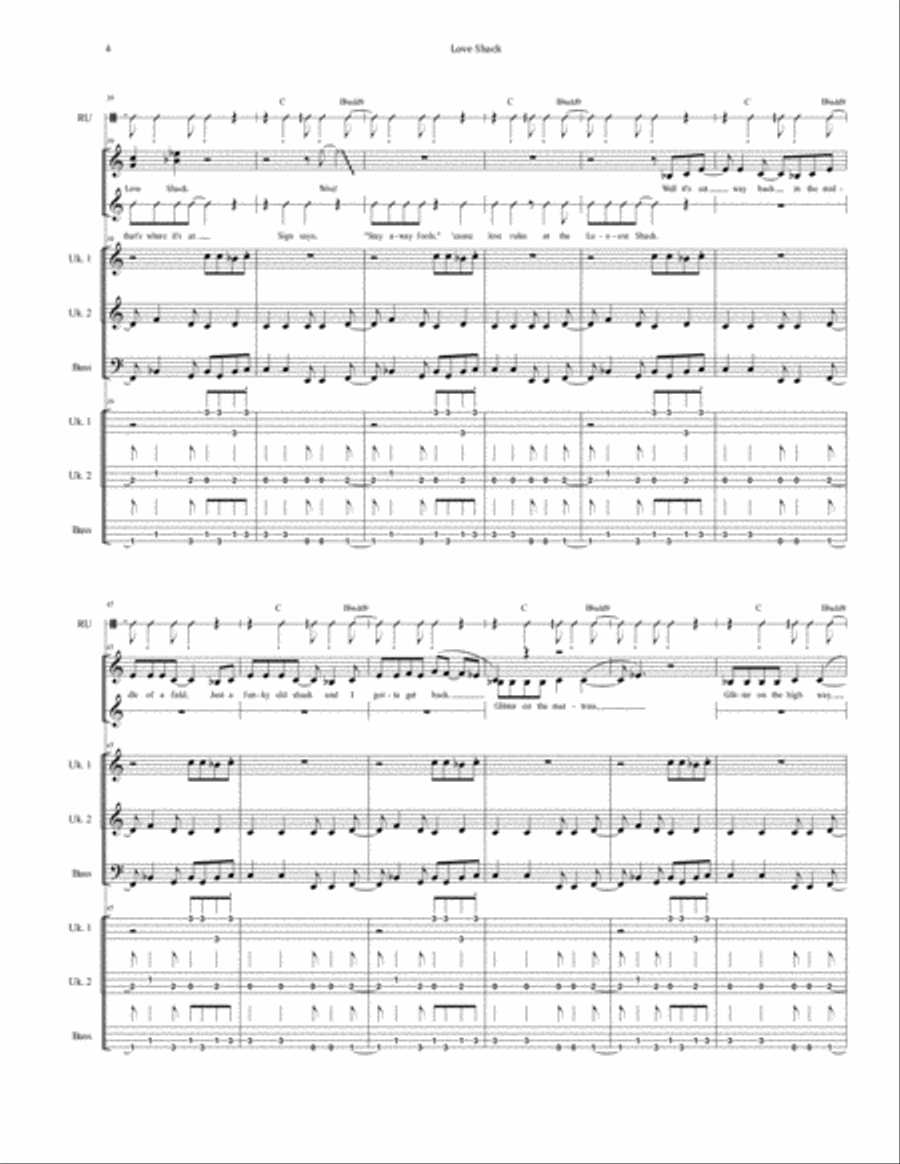 Love Shack Small Ensemble scores gallery preview page 4