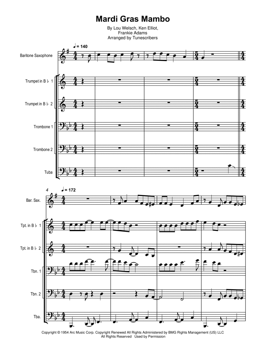 Mardi Gras Mambo Small Ensemble scores gallery preview page 1