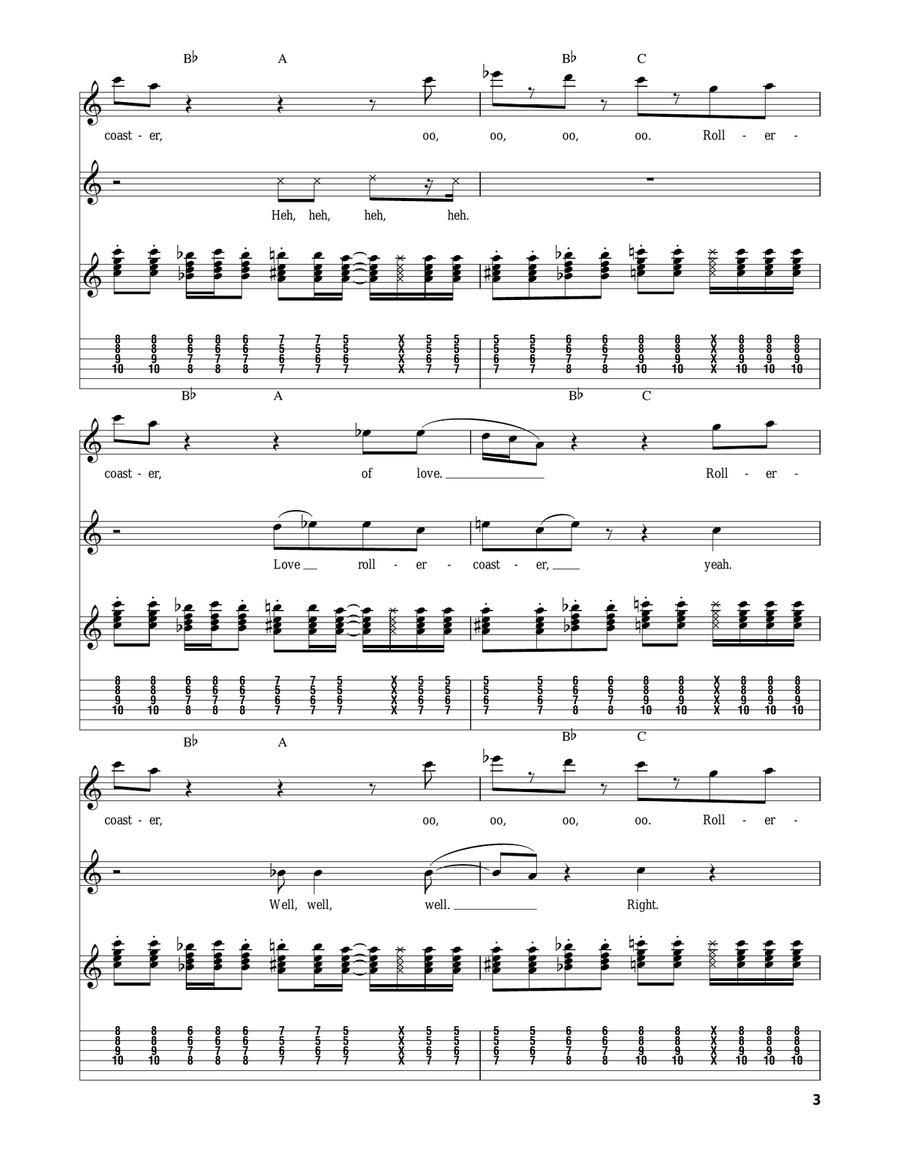Love Rollercoaster Acoustic Guitar scores gallery preview page 3