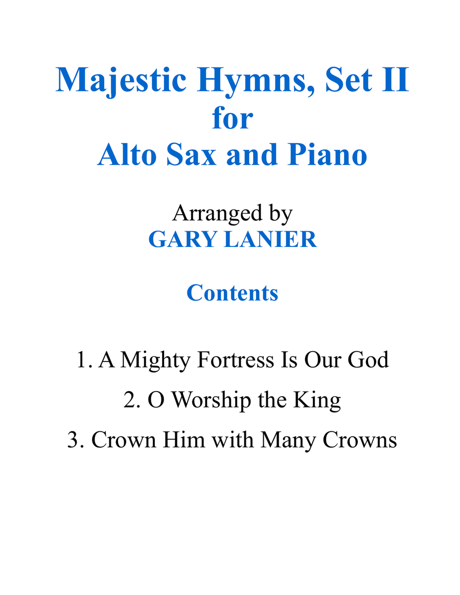 MAJESTIC HYMNS, SET II (Duets for Alto Sax & Piano) Woodwind Duet scores gallery preview page 2