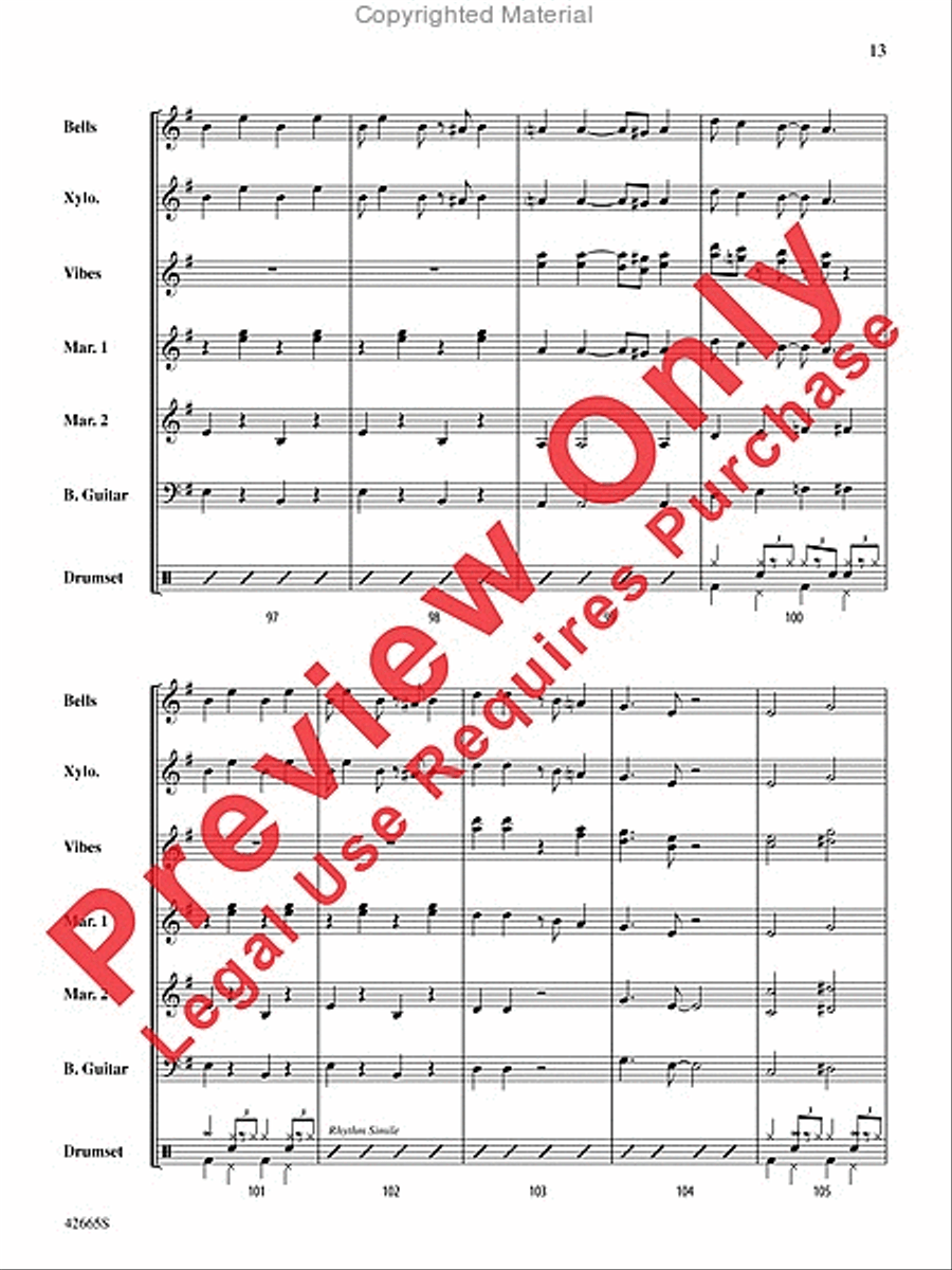 Cantina Band (from Star Wars) Percussion Ensemble scores gallery preview page 14