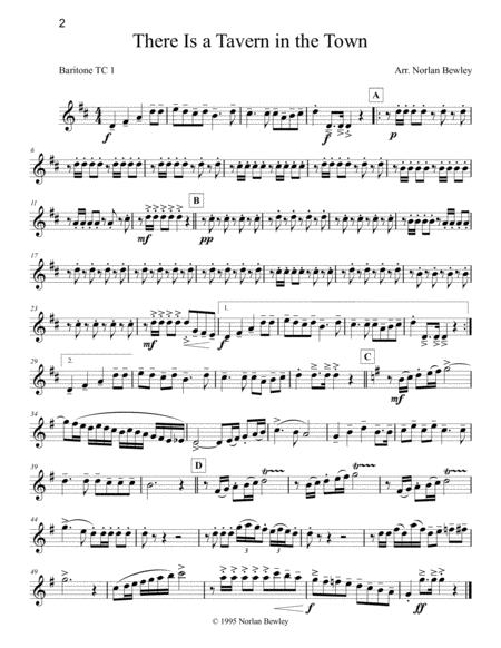 Octubafest Baritone 1 Treble Clef Part Book - Tuba/Euphonium Quartet image number null