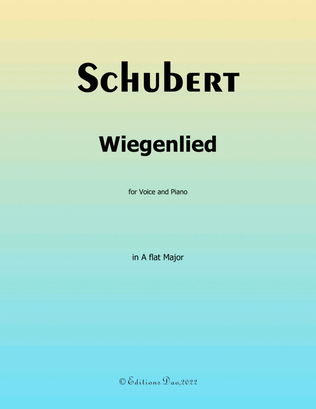 Book cover for Wiegenlied, by Schubert, in A flat Major