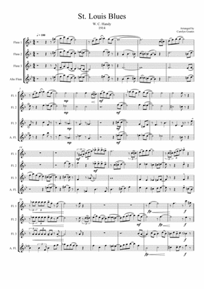 St. Louis Blues (Handy) for Flute Choir in 4 Parts