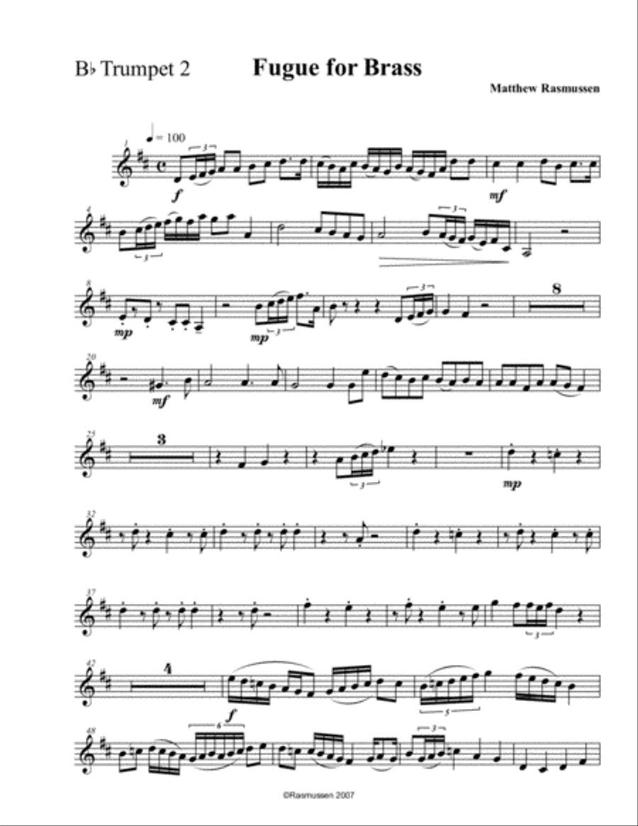 Fugue for Brass Quintet Brass Quintet scores gallery preview page 3
