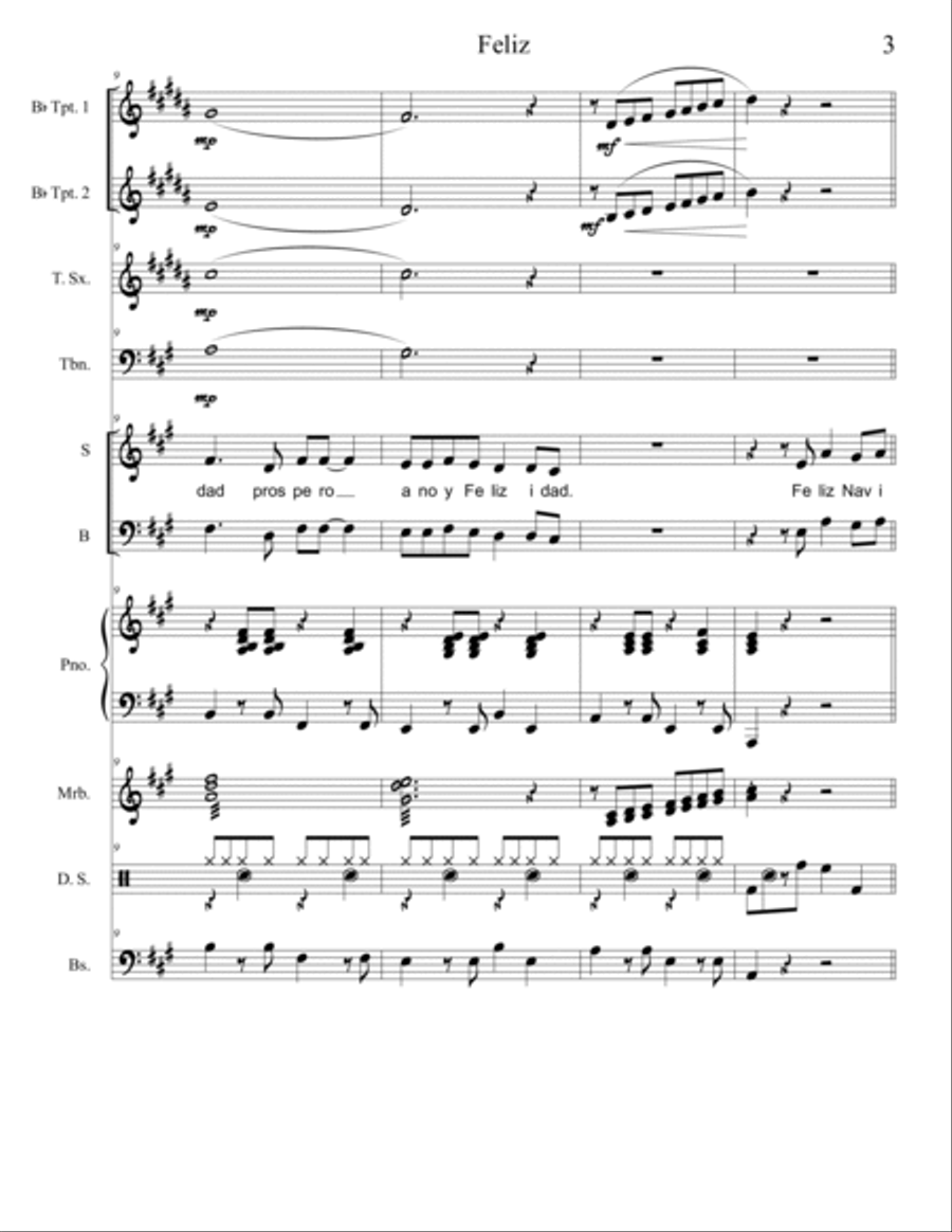 Feliz Navidad Jazz Ensemble scores gallery preview page 3