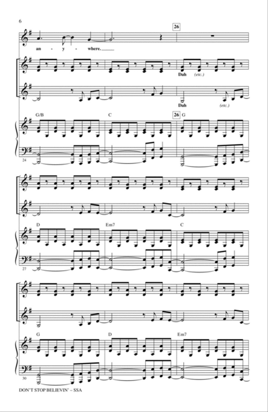 Don't Stop Believin' SSA scores gallery preview page 5