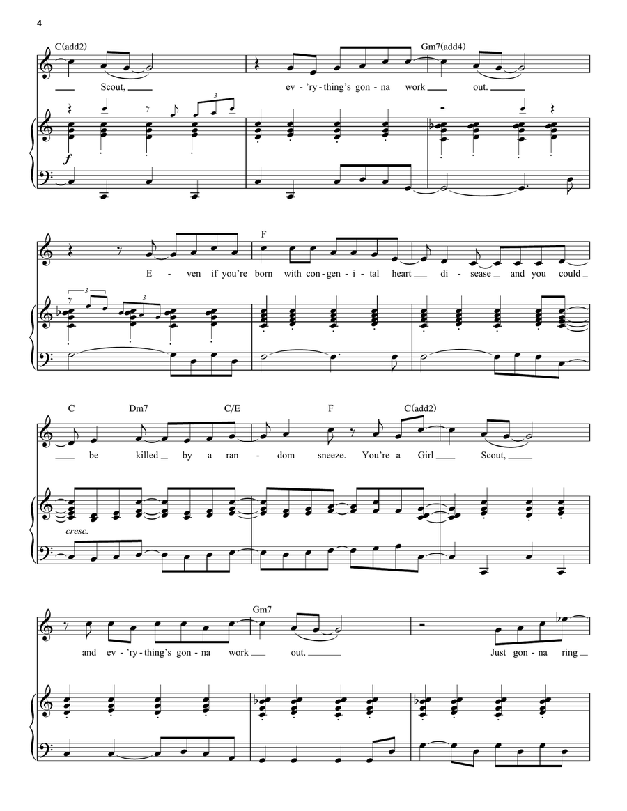 Girl Scout (from Beetlejuice The Musical) Piano, Vocal scores gallery preview page 4