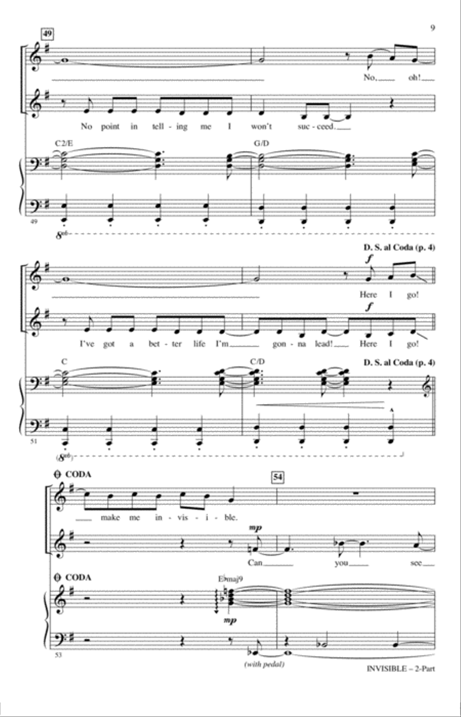 Invisible (arr. Ed Lojeski) 2-Part scores gallery preview page 8