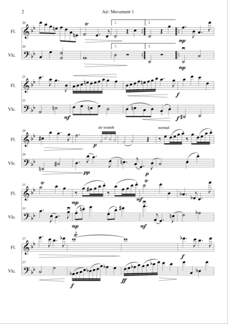 Elements: Suite for Flute and Cello Flute scores gallery preview page 3