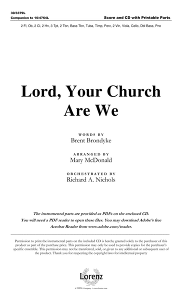 Lord, Your Church Are We - Orchestral Score and CD with Printable Parts