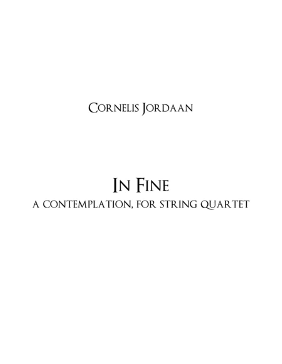 In Fine, a contemplation for String Quartet String Quartet scores gallery preview page 1