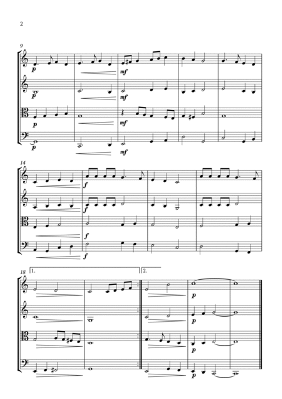Deck the Halls String Quartet scores gallery preview page 2