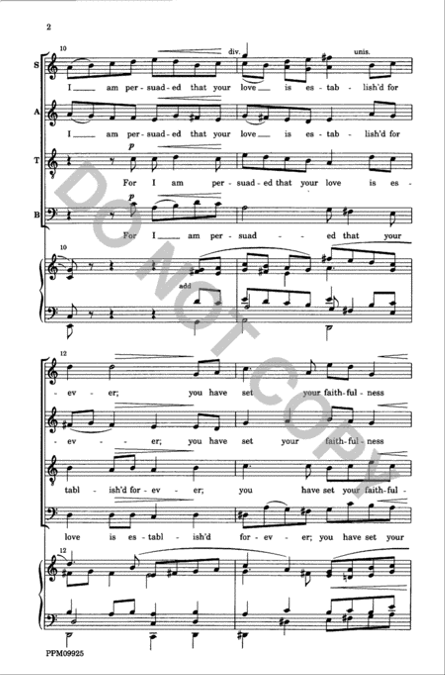 Your Love O Lord forever will I sing Op. 251 Divisi scores gallery preview page 3