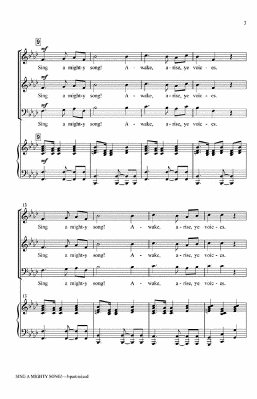 Sing a Mighty Song! 3-Part scores gallery preview page 3