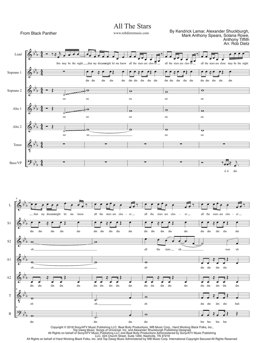 All The Stars Divisi scores gallery preview page 1