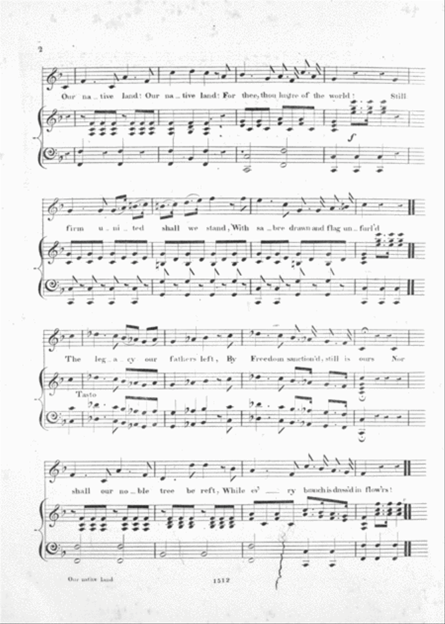 Our Native Land. A National Song Voice scores gallery preview page 2