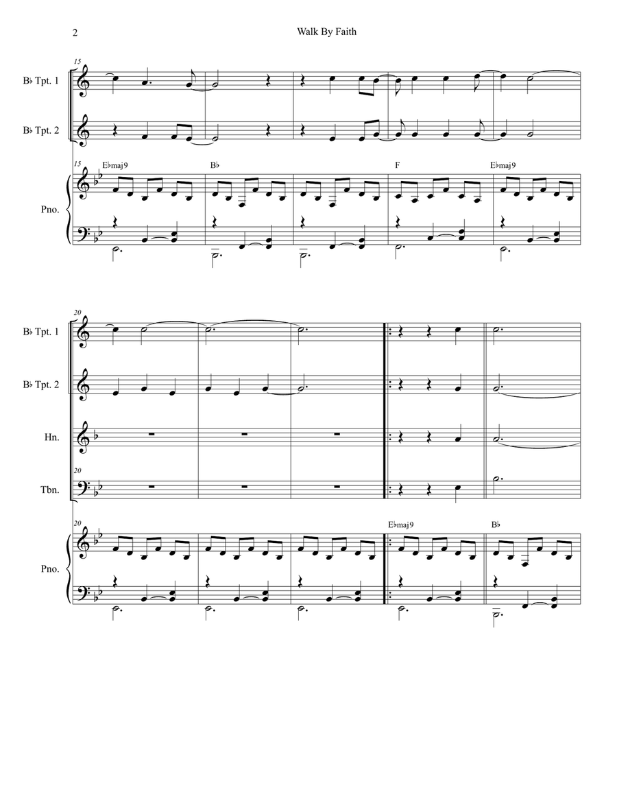 Walk By Faith Brass Ensemble scores gallery preview page 2