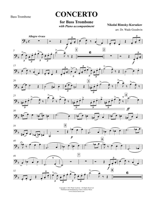 Concerto for Bass Trombone with Piano accompaniment