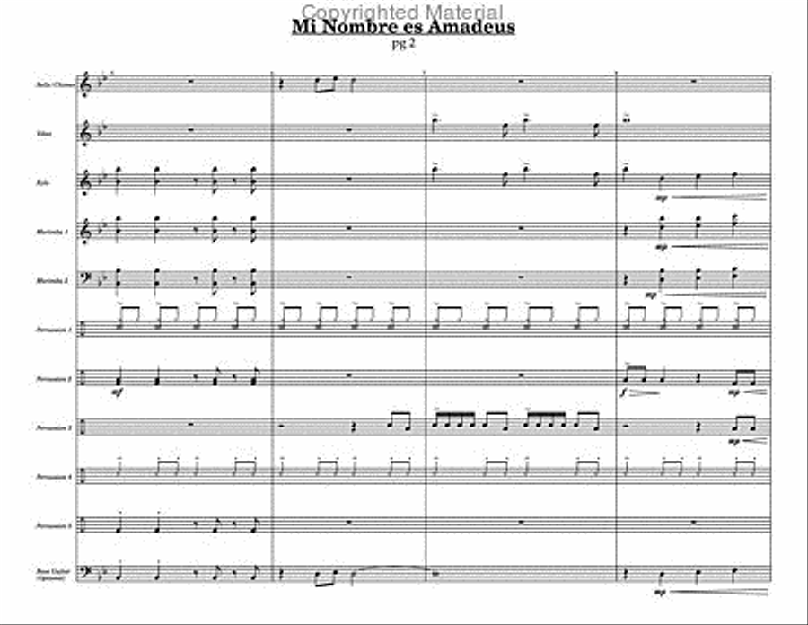 Mi Nombre es Amadeus Percussion Ensemble scores gallery preview page 3