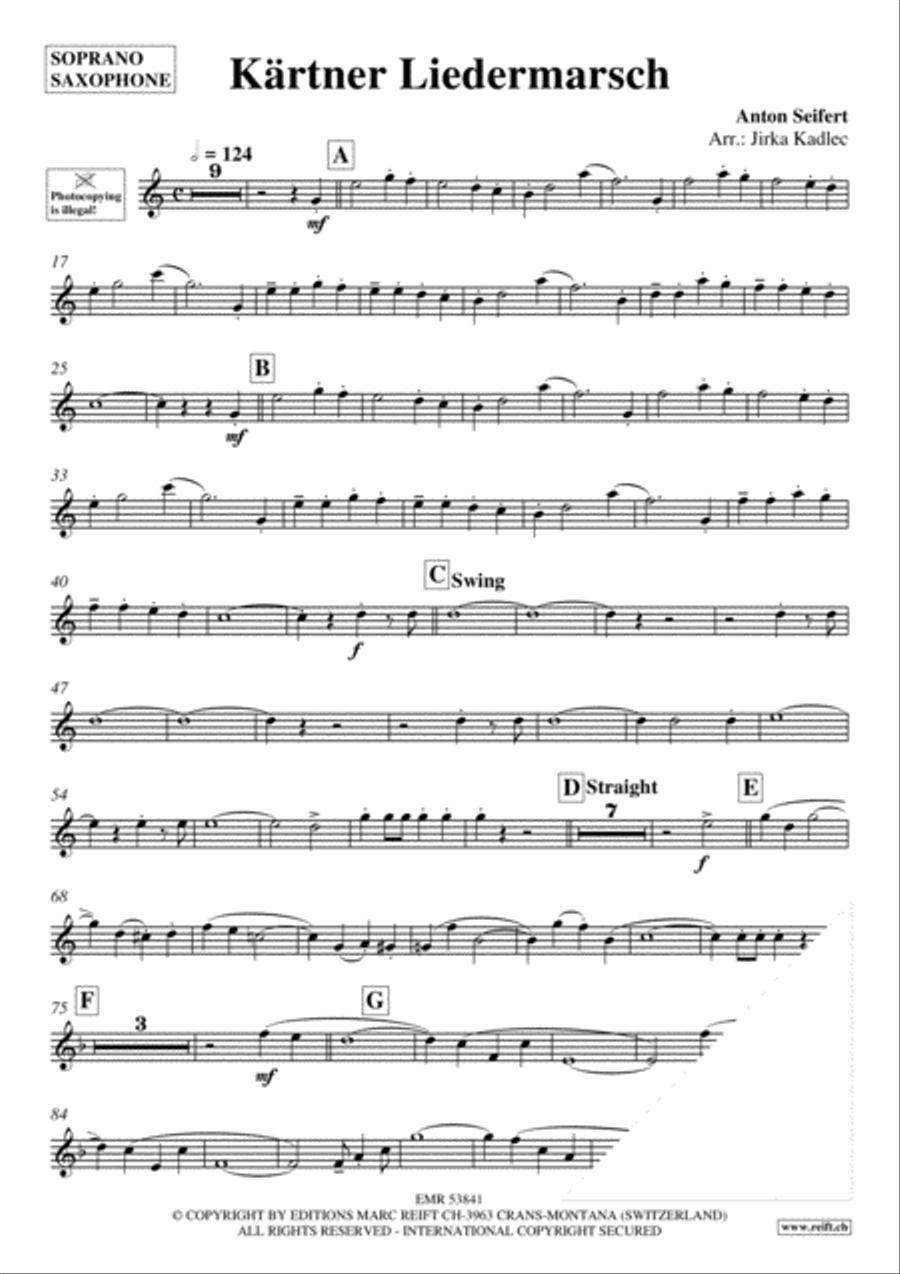 Karntner Liedermarsch Karntner Liedermarsch Soprano Saxophone scores gallery preview page 3
