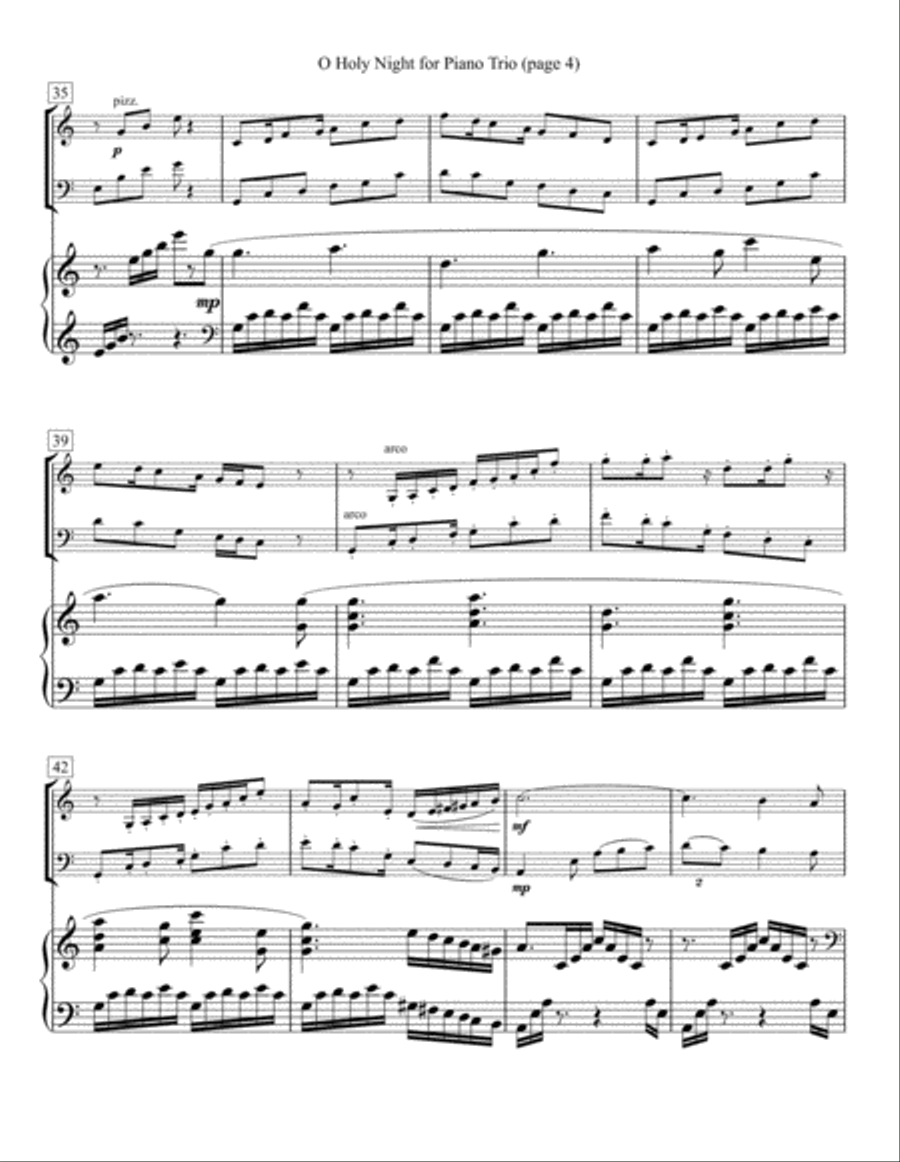 O Holy Night for Piano Trio Piano Trio scores gallery preview page 4