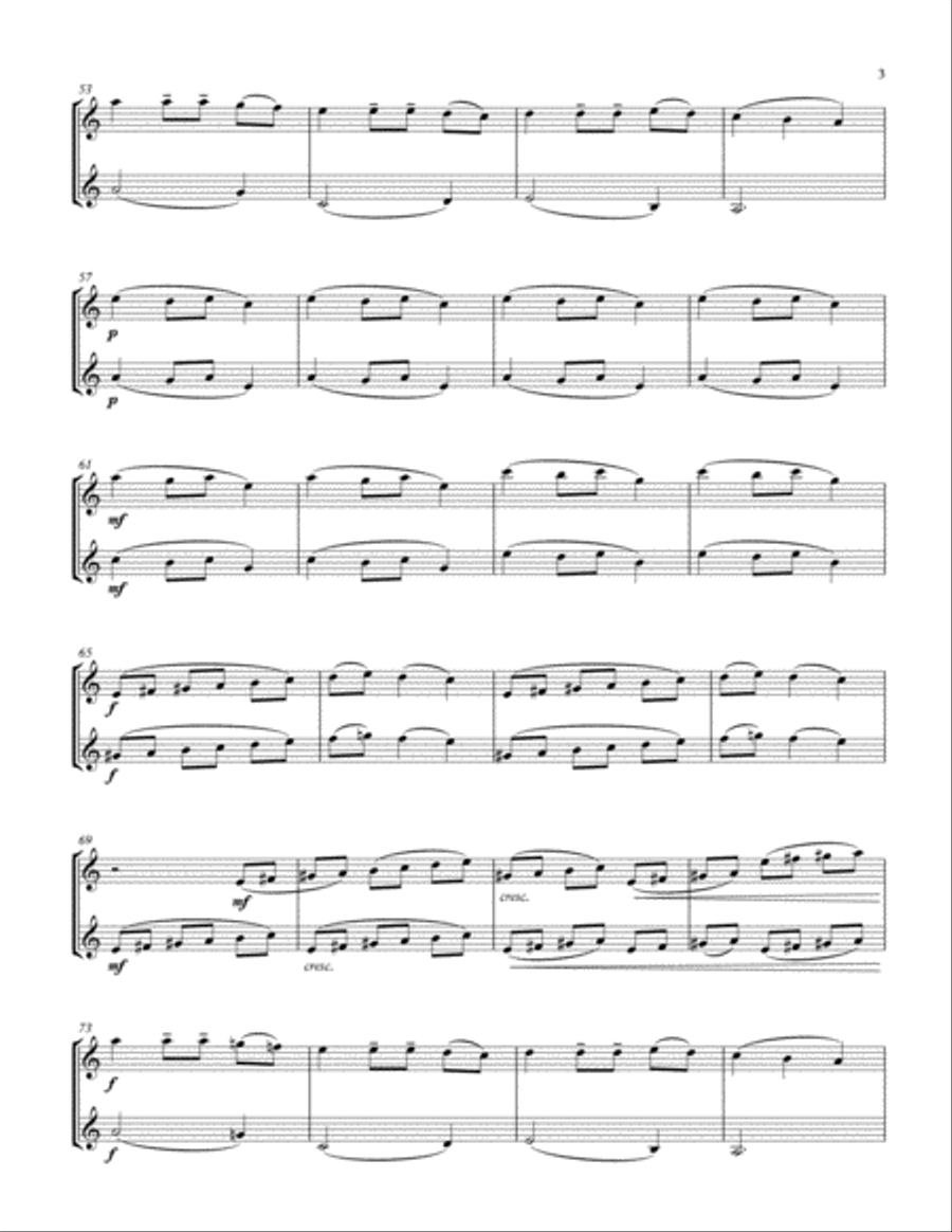 Carol Of The Bells Clarinet Duet Clarinet Duet scores gallery preview page 3