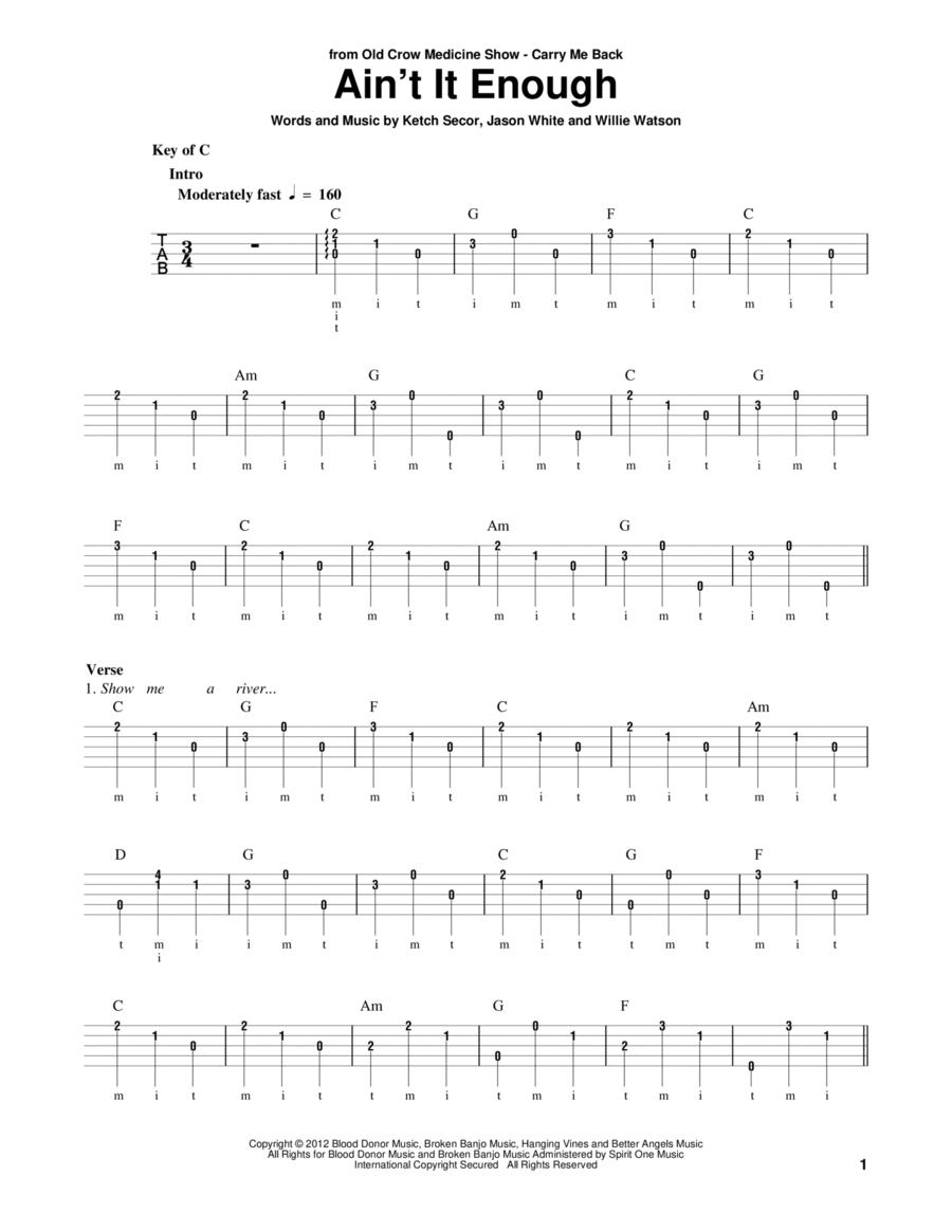 Ain't It Enough Banjo scores gallery preview page 1