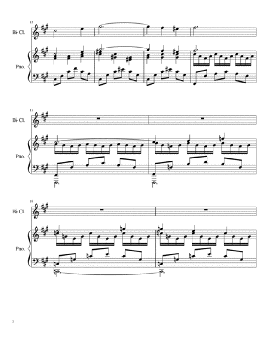 Two Vignettes for Clarinet and Piano Clarinet Solo scores gallery preview page 2
