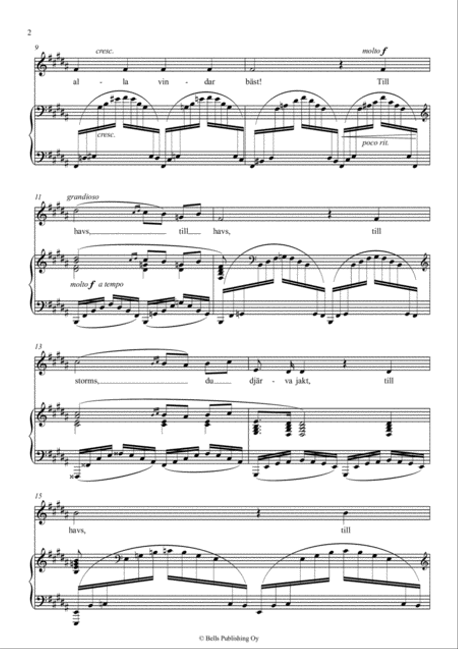 Till havs (B Major) Till havs (B Major) Voice Solo scores gallery preview page 2