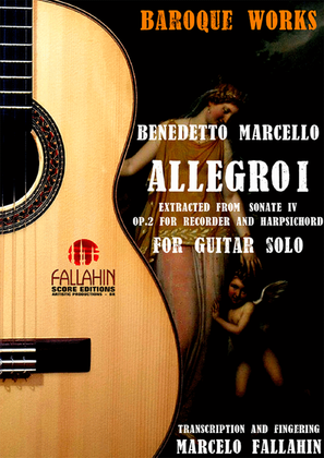 ALLEGRO I - (RECORDER SONATE IV - OP.2) - BENEDETTO MARCELLO - FOR GUITAR SOLO