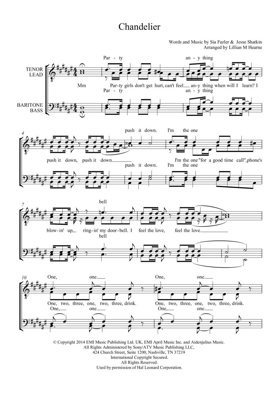 Chandelier Chandelier TTBB scores gallery preview page 1