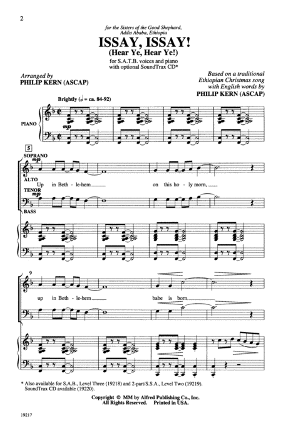 Issay, Issay! (Hear Ye, Hear Ye!) Choir scores gallery preview page 1