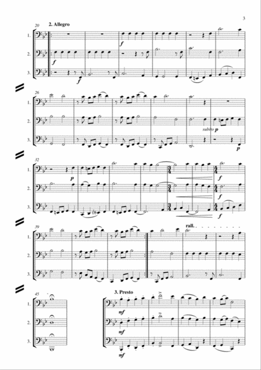 Trois Etudes pour Trois Brass Duet scores gallery preview page 3