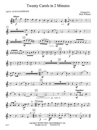 Twenty Carols in 2 Minutes: 2nd E-flat Alto Saxophone