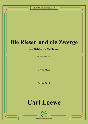 Book cover for Loewe-Die Riesen und die Zwerge,Op.84 No.4,in A flat Maor