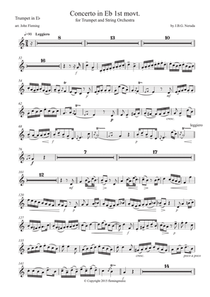 Book cover for Neruda Trumpet Concerto in Eb (trumpet parts for Eb trumpet)