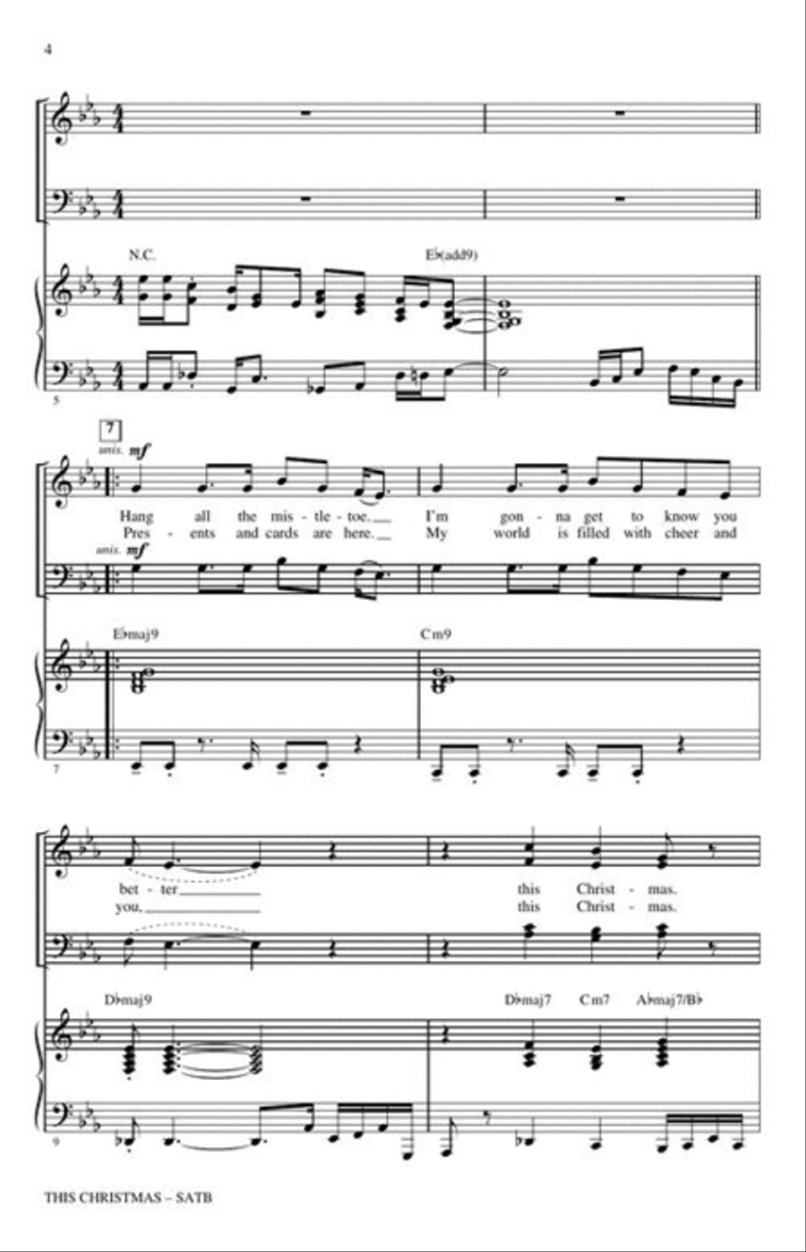 This Christmas (Key: Ab) 4-Part scores gallery preview page 3