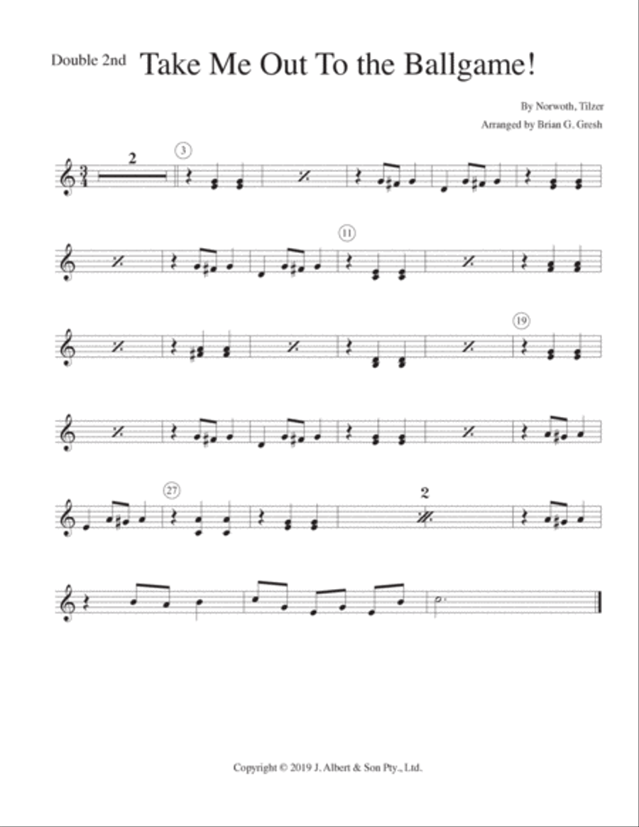 Take Me Out To The Ballgame Percussion Ensemble scores gallery preview page 5