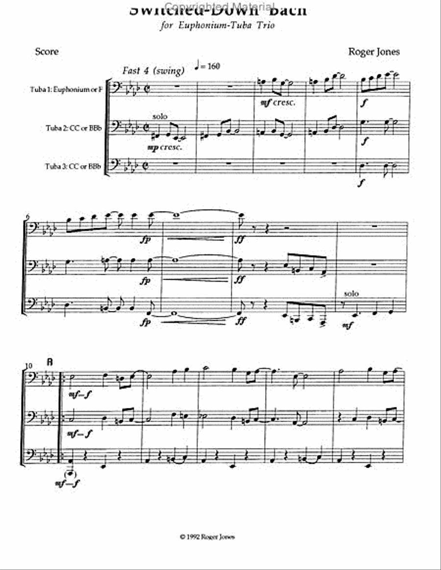 Switched Down Bach Brass Trio scores gallery preview page 2