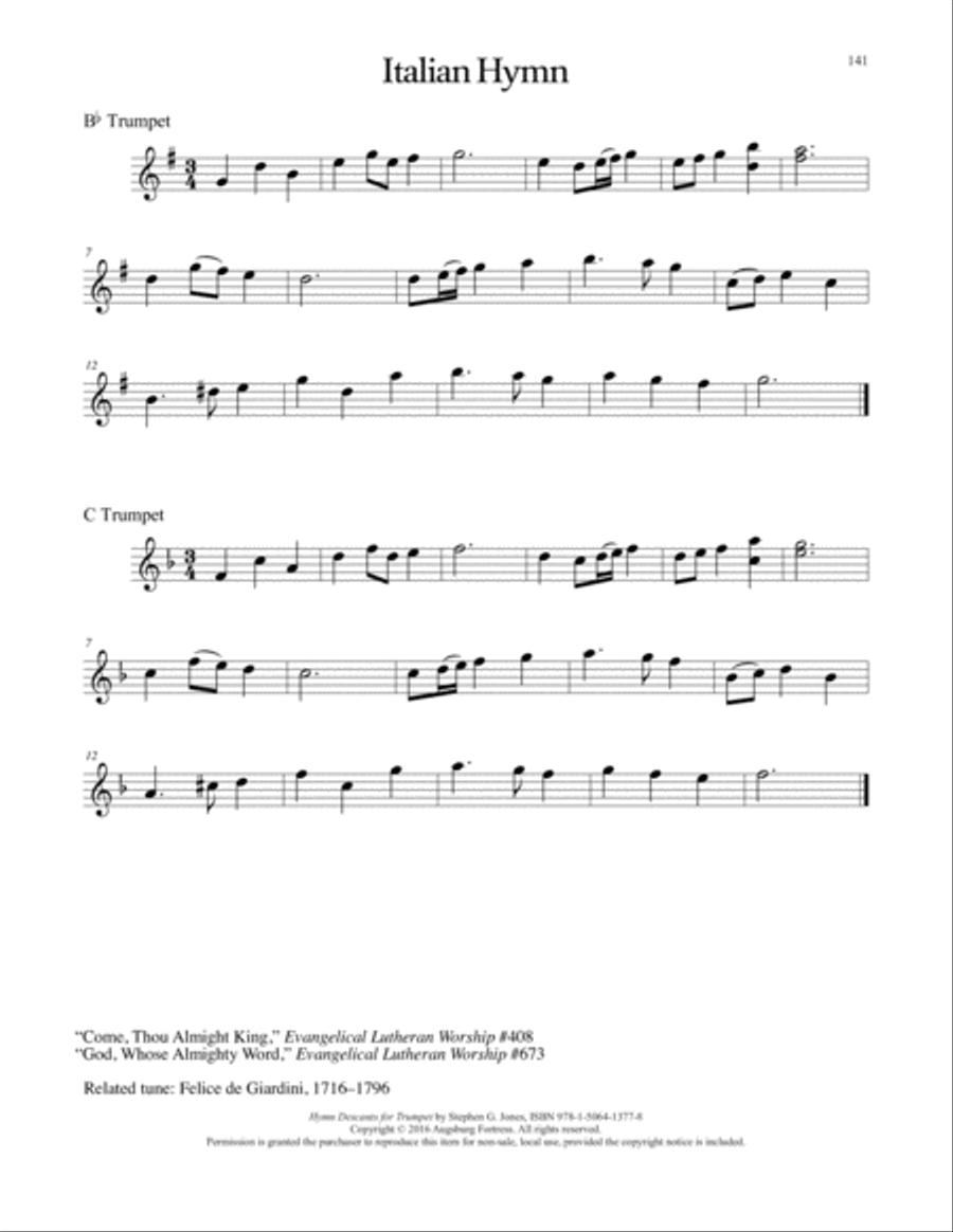 Hymn Descants for Trumpet C Trumpet scores gallery preview page 142