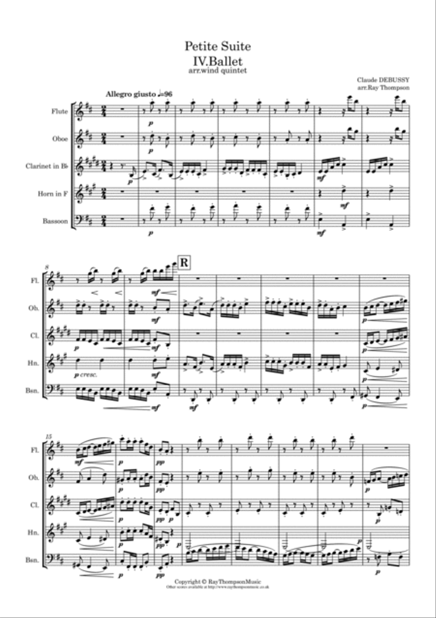 Debussy: Petite Suite Mvt.4 Ballet - wind quintet Woodwind Quintet scores gallery preview page 2