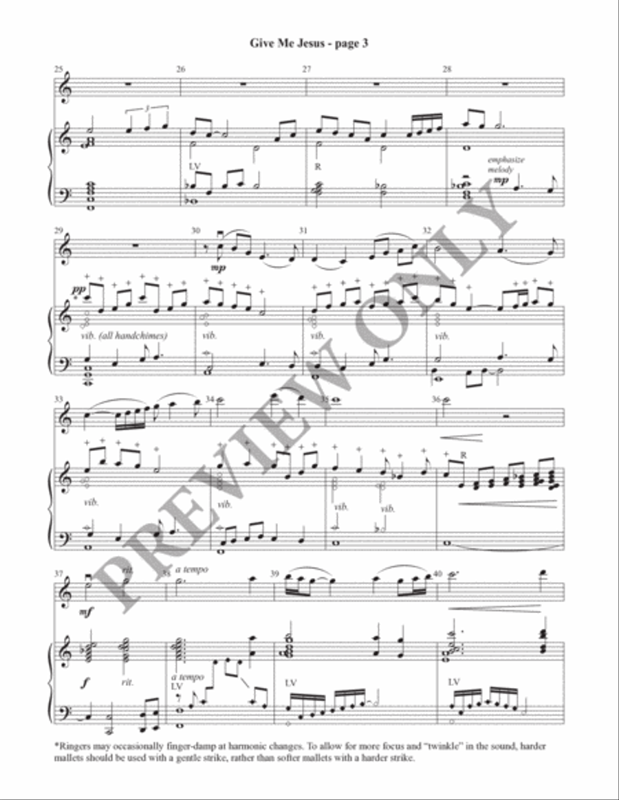 Give Me Jesus (Handbell Part) Handbell Choir scores gallery preview page 4