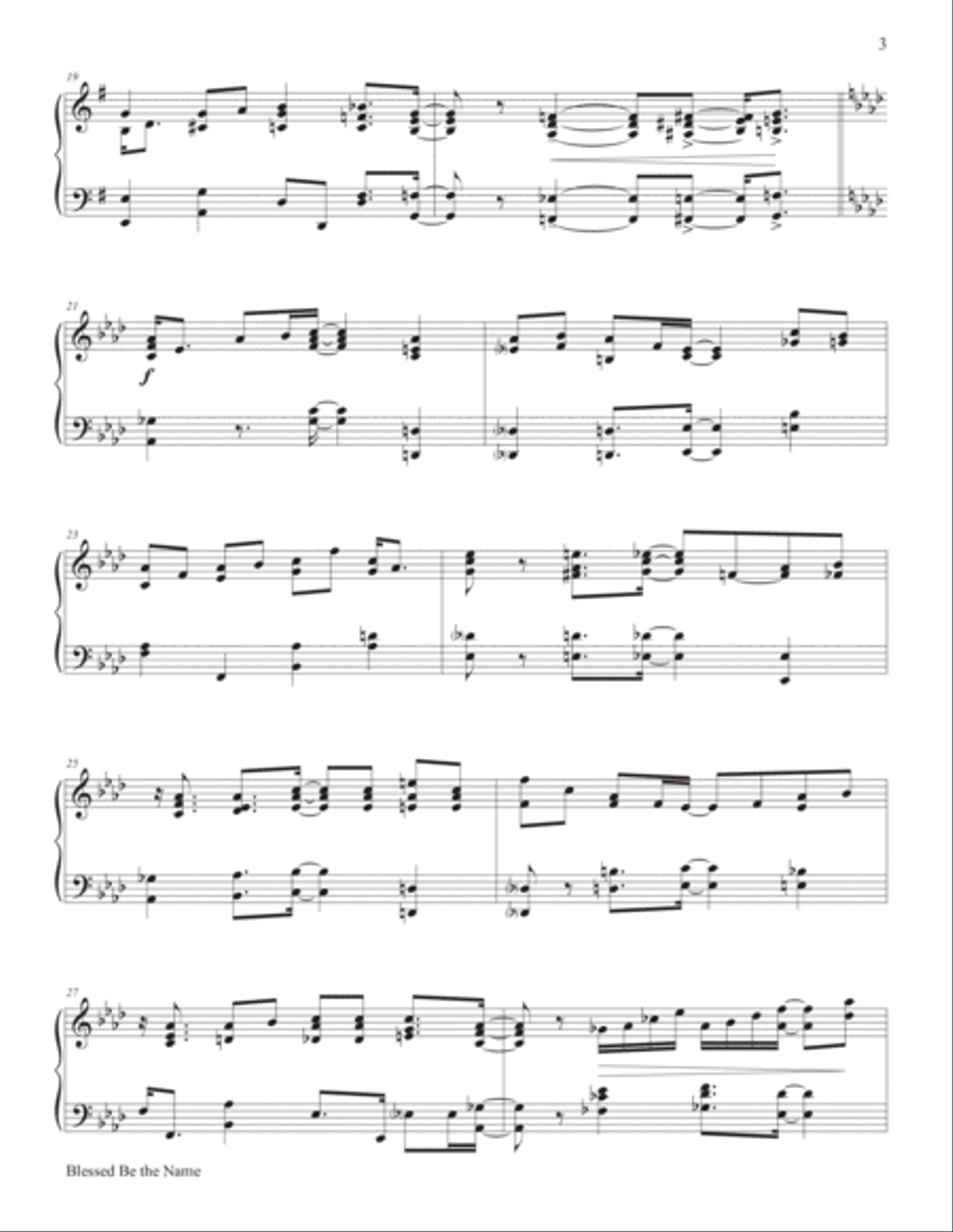 Bless Be the Name Piano Solo scores gallery preview page 4